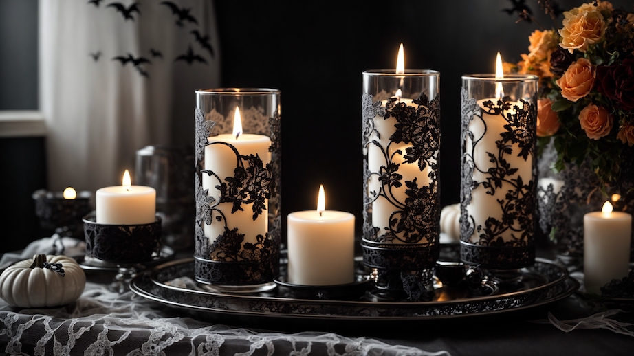 Elegante Halloween Deko DIY Kerzen Gothic Elegante Halloween Deko DIY Kerzen Gothic